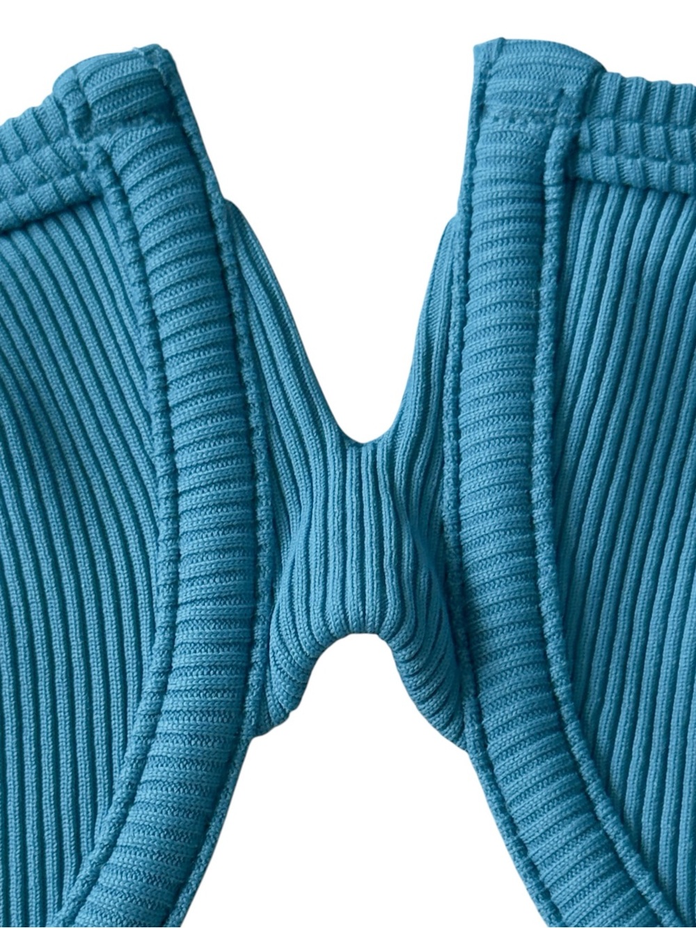 L*Space Hunter Ribbed Underwire Bikini Top Teal Blue NWT Adjustable Swim Size M - Picture 6 of 6